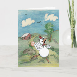 Moederdag Cartoon Chicken and Egg. Kaart