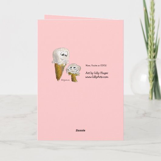 Moederdag Cartoon Ice Cream Cones Wenskaart Kaart (Achterkant)