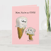 Moederdag Cartoon Ice Cream Cones Wenskaart Kaart (Voorkant)