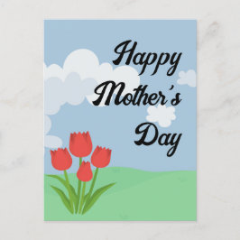 Moederdag cartoon tulp kleurig briefkaart