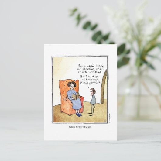 MOEDERDAG cartoon van Ellen Elliott Briefkaart (Staand voorkant)