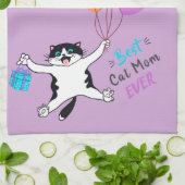 Moederdag Cat Best Cat Mam Ever Theedoek (Gevouwen)