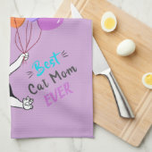 Moederdag Cat Best Cat Mam Ever Theedoek (Quarter Fold)