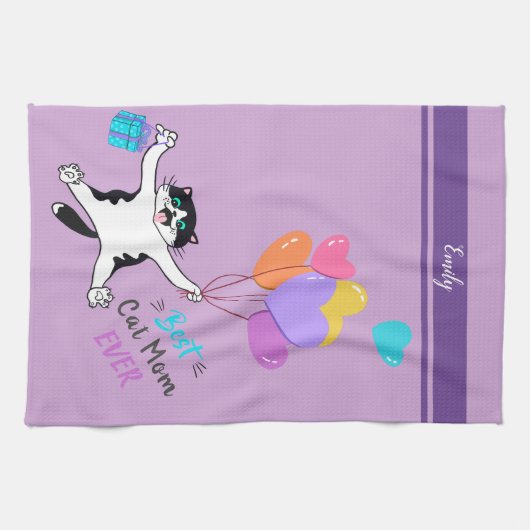 Moederdag Cat Best Cat Mam Ever Theedoek (Horizontaal)