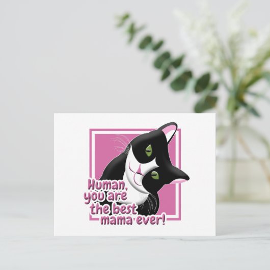 Moederdag Cat Briefkaart (Staand voorkant)