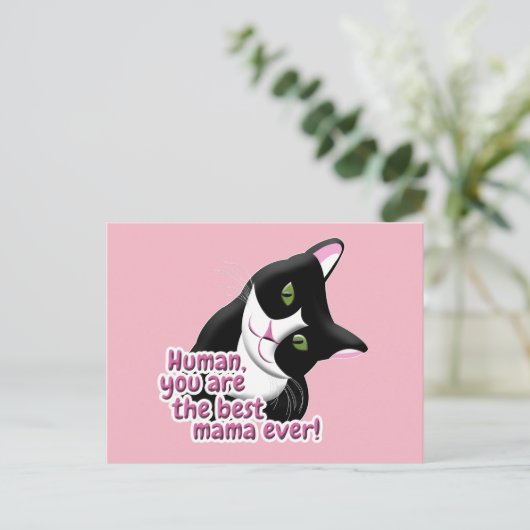 Moederdag Cat Briefkaart (Staand voorkant)