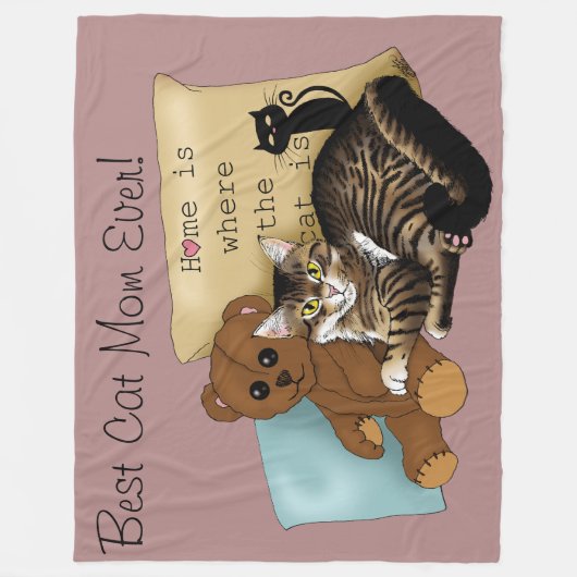 Moederdag Cat Fleece Deken (Voorkant)