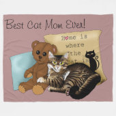 Moederdag Cat Fleece Deken (Voorkant (Horizontaal))