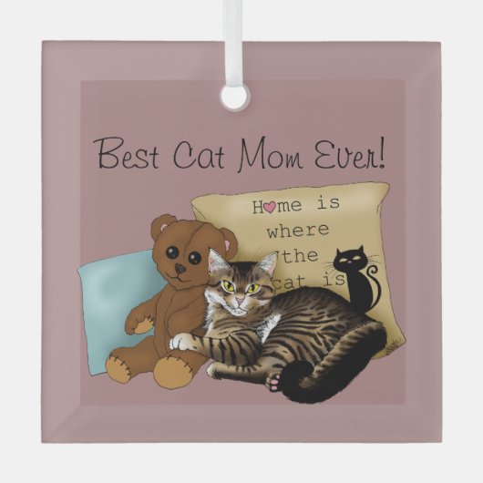 Moederdag Cat Glas Ornament (Voorkant)