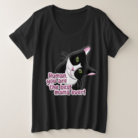 Moederdag Cat Grote Maat T-shirt (Design voorkant)