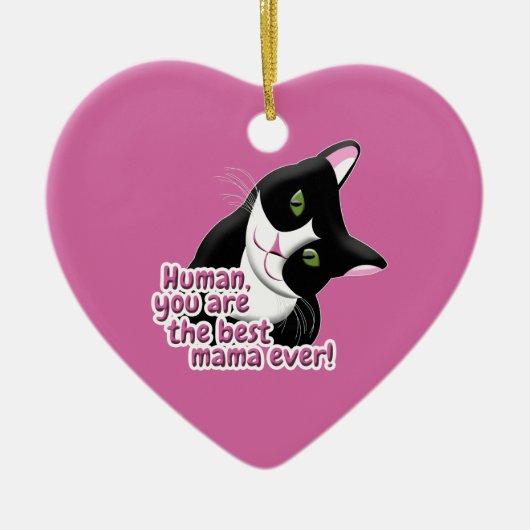 Moederdag Cat Keramisch Ornament (Voorkant)