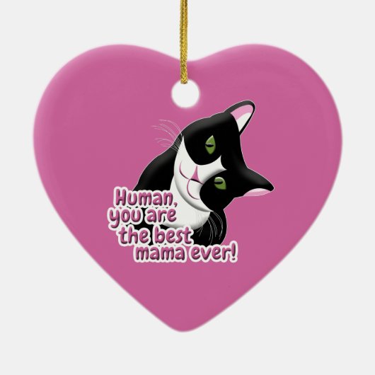 Moederdag Cat Keramisch Ornament (Achterkant)
