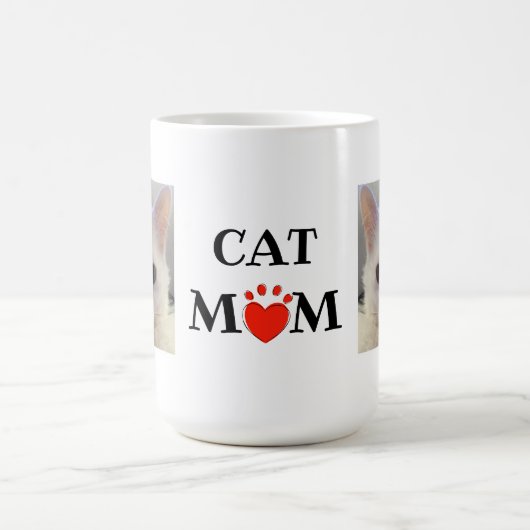 Moederdag Cat mam Quote Persoonlijke foto Koffiemok (Center)