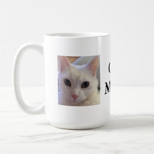 Moederdag Cat mam Quote Persoonlijke foto Koffiemok (Links)