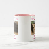 Moederdag Cat mam World's Best Ever Pet Photo Tweekleurige Koffiemok (Center)