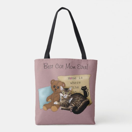 Moederdag Cat Tote Bag (Achterkant)