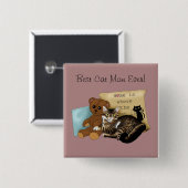 Moederdag Cat Vierkante Button 5,1 Cm (Voorkant /achterkant)