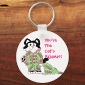 Moederdag Cat's Pajamas Cute Cat Sleutelhanger (Voorkant)
