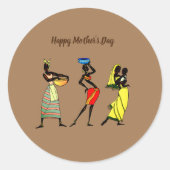Moederdag Celebration African Moeders's Ronde Sticker (Voorkant)