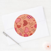 Moederdag Celebration Pattern Ronde Sticker (Envelop)