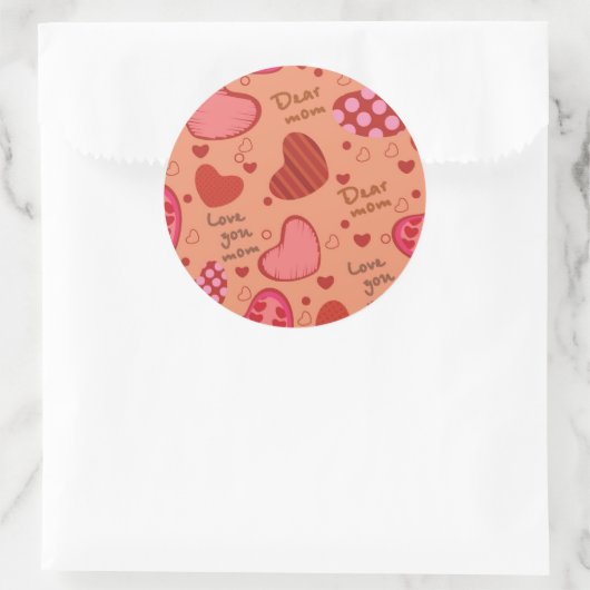 Moederdag Celebration Pattern Ronde Sticker (Tas)