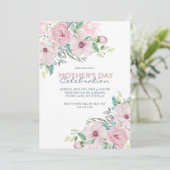 Moederdag Celebration Pink Peony Floral Kaart (Staand voorkant)