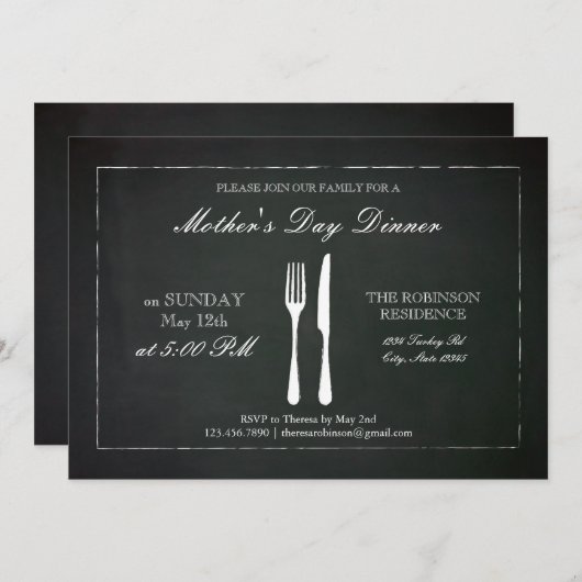  Moederdag Chalkboard Kaart (Voorkant / Achterkant)