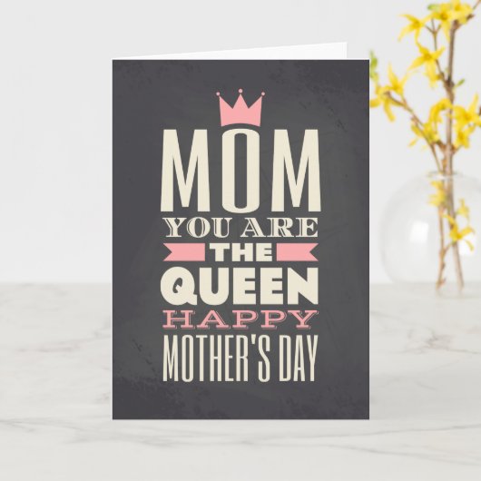 Moederdag-chalkbordstijltekstontwerp Kaart (Gele Bloem)