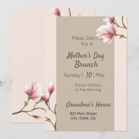 Moederdag Cherry Blossom Kaart (Voorkant / Achterkant)