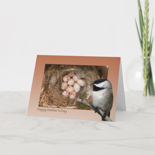 Moederdag Chickadee Kaart (Voorkant)