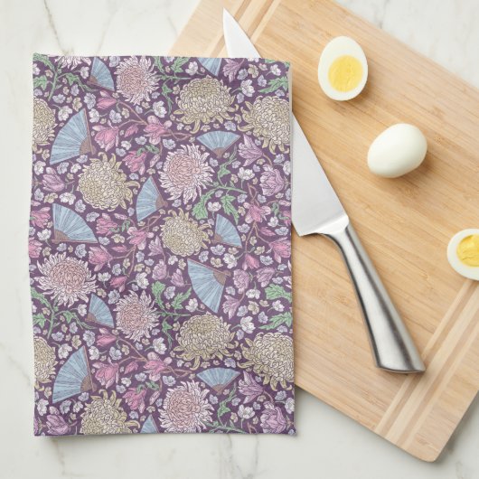 Moederdag Chrysanthemum Mum Japan lente tuin Theedoek (Quarter Fold)