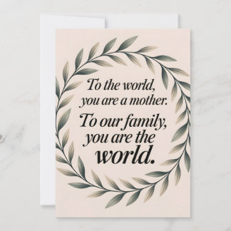 Moederdag Citaat Blad Krans Familie Feestdagenkaart