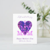 Moederdag citaat ik hou van mijn moeder waterverf  (Staand voorkant)