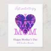 Moederdag citaat ik hou van mijn moeder waterverf  (Voorkant)