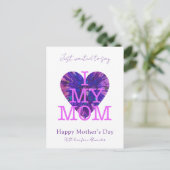 Moederdag citaat ik hou van mijn moeder waterverf  feestdagenkaart (Staand voorkant)