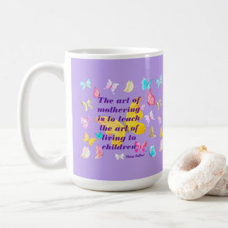 Moederdag Citaat met Waterverf Butterflies Koffiemok
