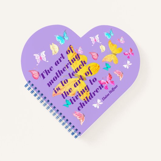 Moederdag Citaat met Waterverf Butterflies Notitieboek (Voorkant)