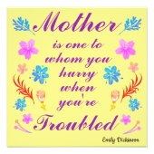 Moederdag citaat van Emily Dickinson Foto Afdruk (Voorkant)