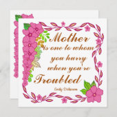 Moederdag citaat van Emily Dickinson Kaart (Voorkant / Achterkant)