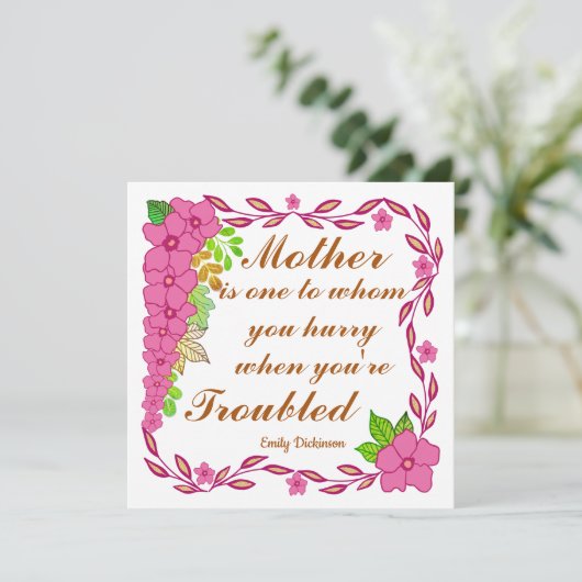 Moederdag citaat van Emily Dickinson Kaart (Staand voorkant)