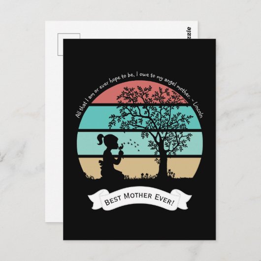Moederdag Citaat Zitten onder Tree Angel Moeder Briefkaart (Voorkant / Achterkant)