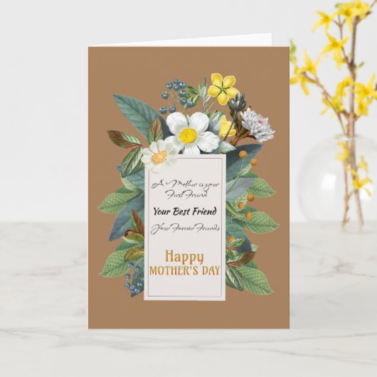 Moederdag Citaten Kaart (Gele Bloem)