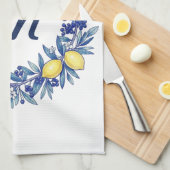 Moederdag citroen handdoek met initiaal (Quarter Fold)