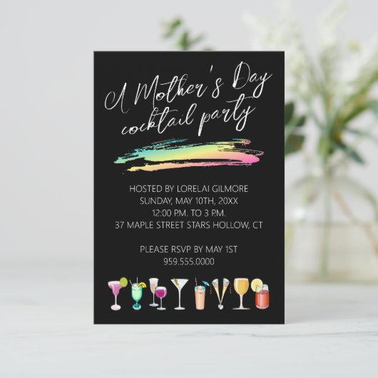 Moederdag Cocktail Party-uitnodigingen Kaart (Staand voorkant)