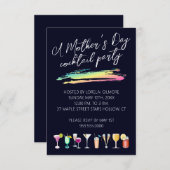 Moederdag Cocktail Party-uitnodigingen Kaart (Voorkant / Achterkant)