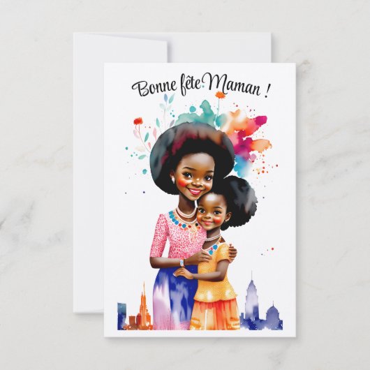 Moederdag - Coll. Afro Aquarelles Kaart (Voorkant)