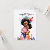 Moederdag - Coll. Afro Aquarelles Kaart (Voorkant / Achterkant in situ)
