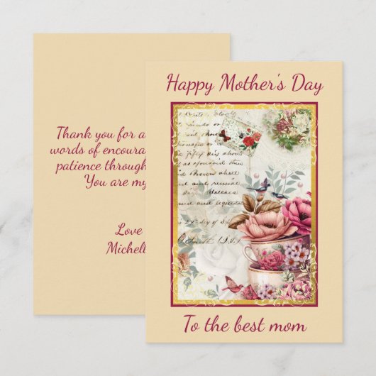 Moederdag Collage Kaart (Voorkant / Achterkant)