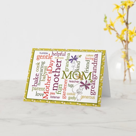 Moederdag Collage Kaart (Gele Bloem)