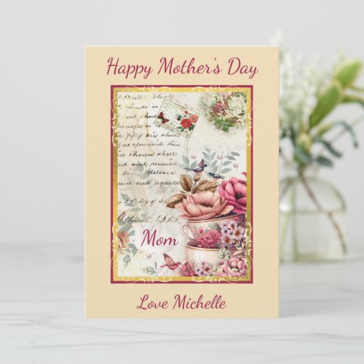  Moederdag collage Kaart (Staand voorkant)
